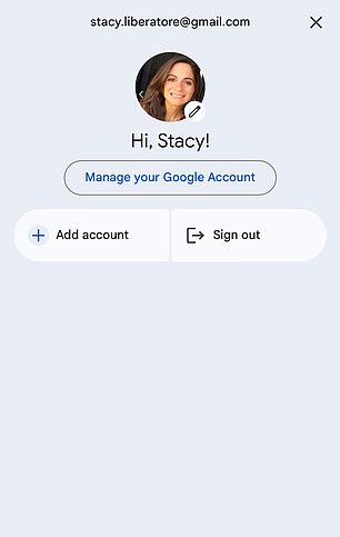 Users must manage their Google account.