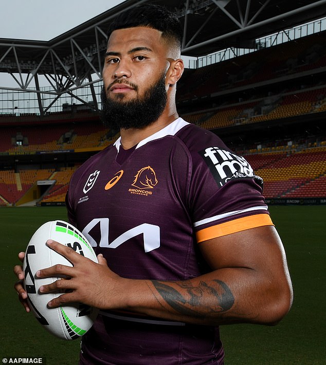 He is the father of Brisbane Broncos superstar Payne Haas (pictured) and his younger brother Klese Haas, who plays for the Gold Coast Titans.