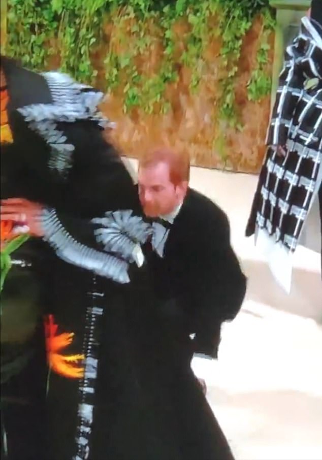 At the event, which celebrates The Garden of Time, the body double was also seen helping American rapper Queen Latifah with her bird of paradise print dress.