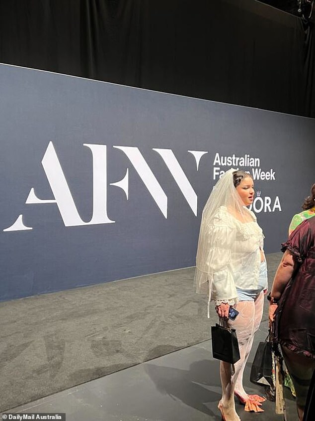 Australian Fashion Week never fails to showcase the industry's most exclusive styles.  Daily Mail Australia spotted several fashion faux pas, including one guest who opted for a bridal look (pictured)