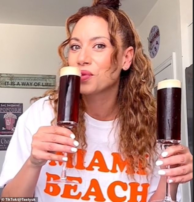 TikTok user tastyuk flies the flag for a Black Velvet Guinness cocktail