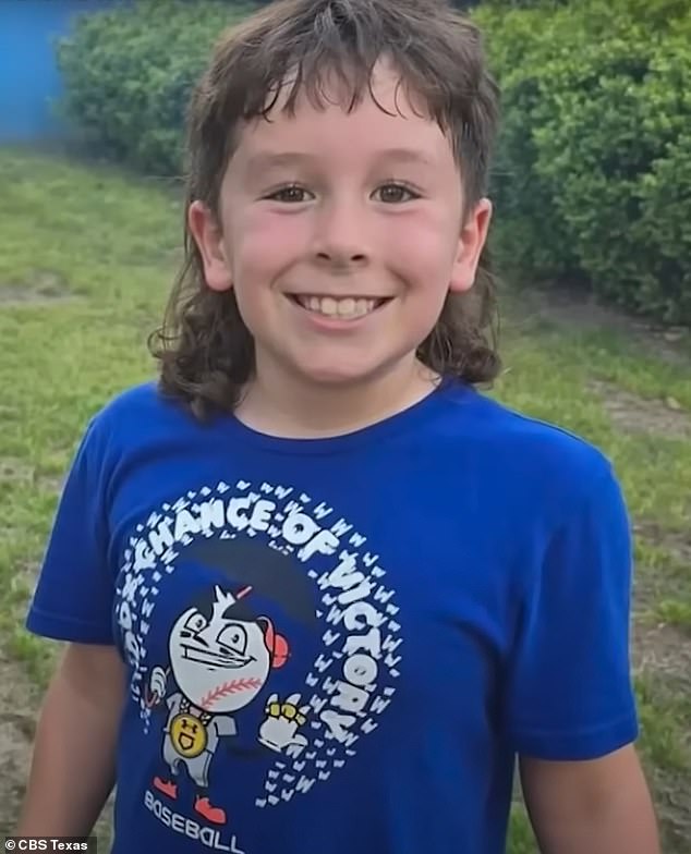 Branson Baker (pictured), 9, escaped from a wrecked truck and rescued his parents when tornadoes hit Oklahoma over the weekend.
