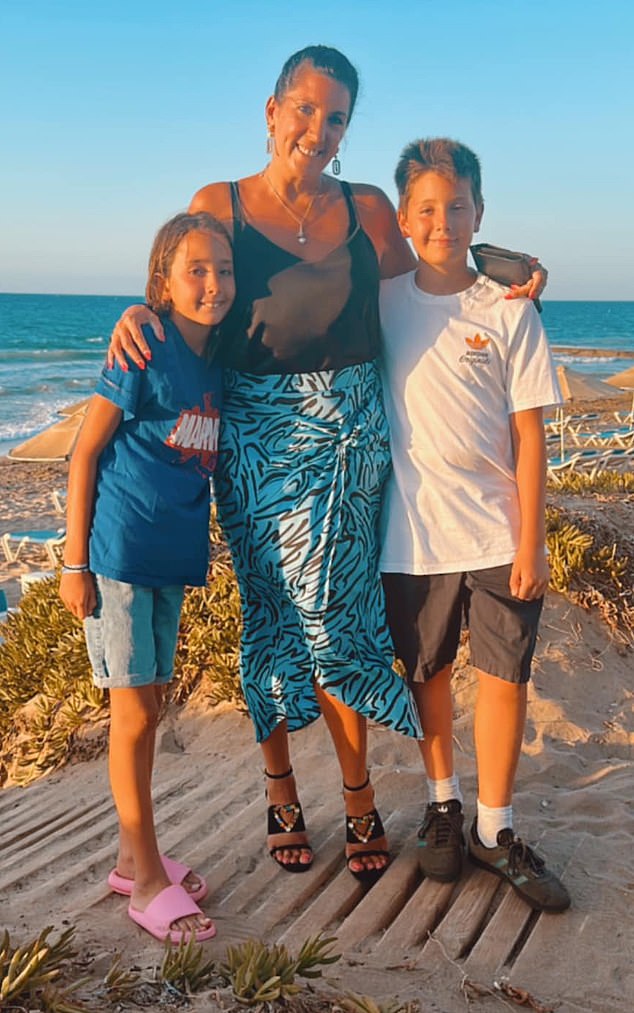 Lisa is also a mother of twins (pictured with her children on vacation)