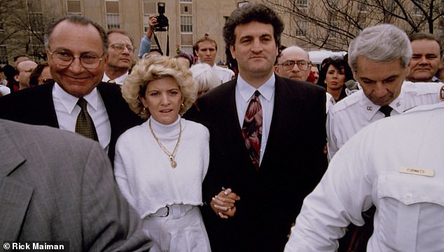 Joey (center-right) made headlines in 1992 when Amy, a teenager with whom he began an affair when she was 16, shot his wife, Mary Jo (pictured), in the face.