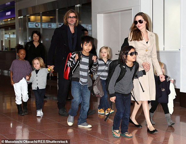 In addition to Shiloh, the Mr. and Mrs. Smith actors share children Maddox, 22, Pax, 20, Zahara, 19, and twins Vivienne and Knox, 15. Pictured with their brood in 2011.