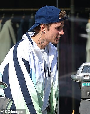 Bieber has been repeatedly photographed wearing hats, such as in this image from November 2022 in Los Angeles.