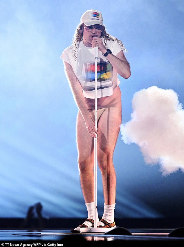 Eurovision fans were left baffled when Finnish singer Windows95man appeared to be completely naked during his performance on Saturday.