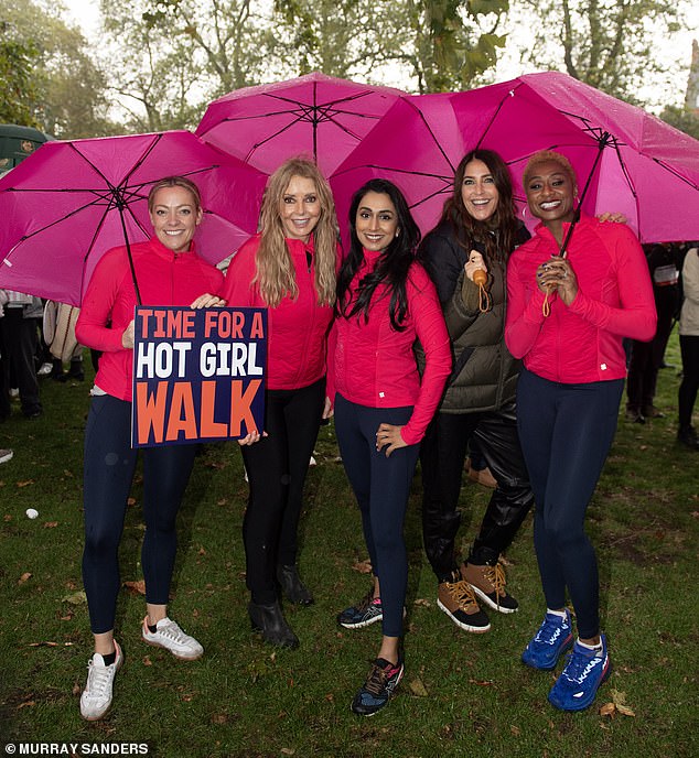 Famous faces including Cherry Healey, Carol Vorderman, Lisa Snowdon, Lavina Mehta and Michelle Griffith-Robinson at a Hot Girl Walk in aid of World Menopause Day in London