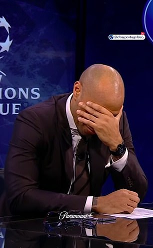 The interview left Thierry Henry with his head in his hands in the studio.