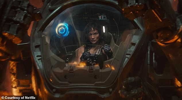 The film follows J.Lo's scientist character, Atlas, as he attempts to take down a malevolent artificial intelligence entity named Harlan, played by Simo Liu.