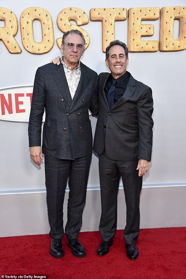 Two of the most iconic comedy stars of all time, Seinfeld's Jerry Seinfeld and Michael Richards, reunited on the red carpet... with the latter's first public appearance in eight years.