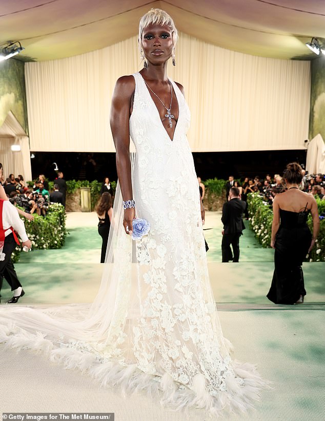 Jodie Turner-Smith, 37, opened up about her 'deliberately bridal' look at the 2024 MET Gala on Monday (seen above), revealing the look referenced her split from ex-husband Joshua Jackson.