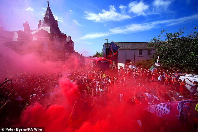 Fans lined the streets to see off Klopp before the home game against Wolves.