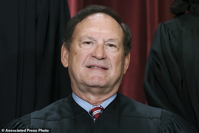 An inverted American flag, a symbol associated with former President Donald Trump's false claims of election fraud, was displayed in front of the home of Supreme Court Justice Samuel Alito in January 2021.