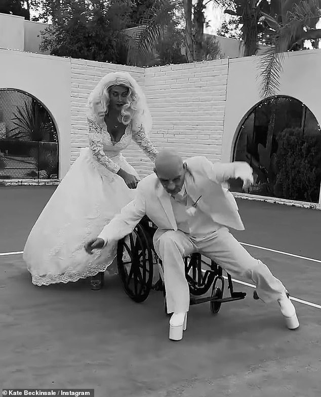 She also shared more snaps from a session with a friend who dressed as Anna Nicole to recreate the couple's wedding.