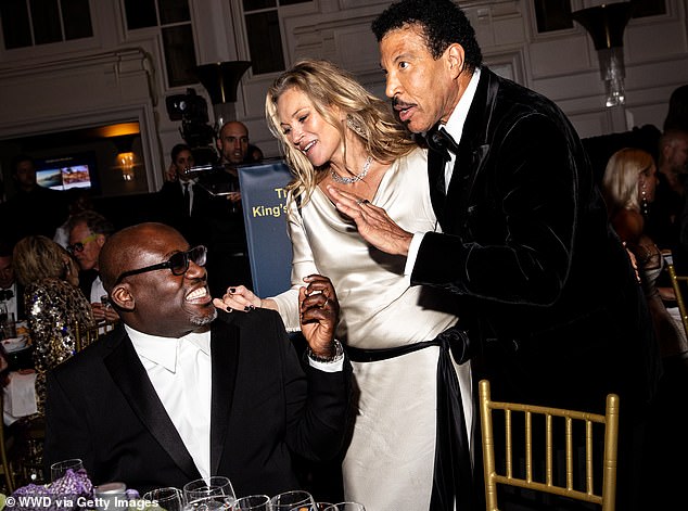 Kate Moss, 50, partied the night away with Lionel Richie, Edward Enninful and friends at the King's Trust Global Gala in New York on Thursday.
