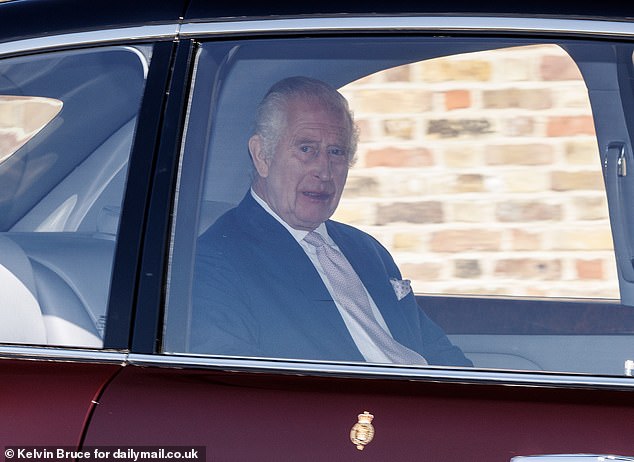 King Charles III leaves Windsor Castle as he heads to Clarence House in London this morning.