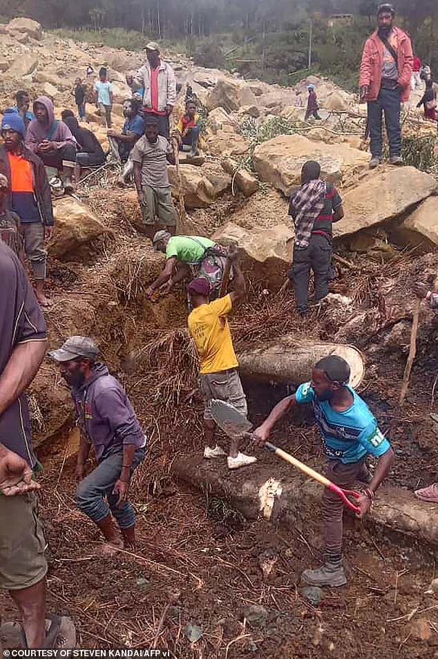 Rescuers, who have been using shovels and even their bare hands to desperately dig into the earth, told local media they could hear screams from below.