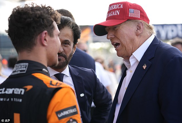 Donald Trump congratulated Lando Norris on his first Formula 1 victory in Miami on Sunday