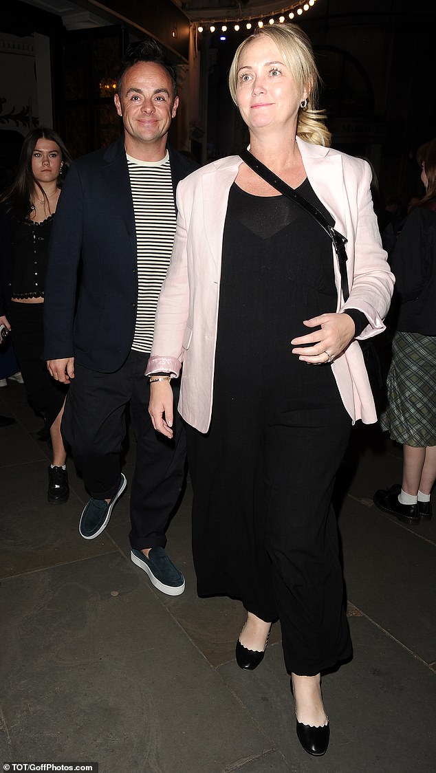 Taking to Instagram on Tuesday, presenter Ant, 48, shared that his wife Anne-Marie Corbett (pictured together in April), 46, had given birth to a son named Wilder Patrick.