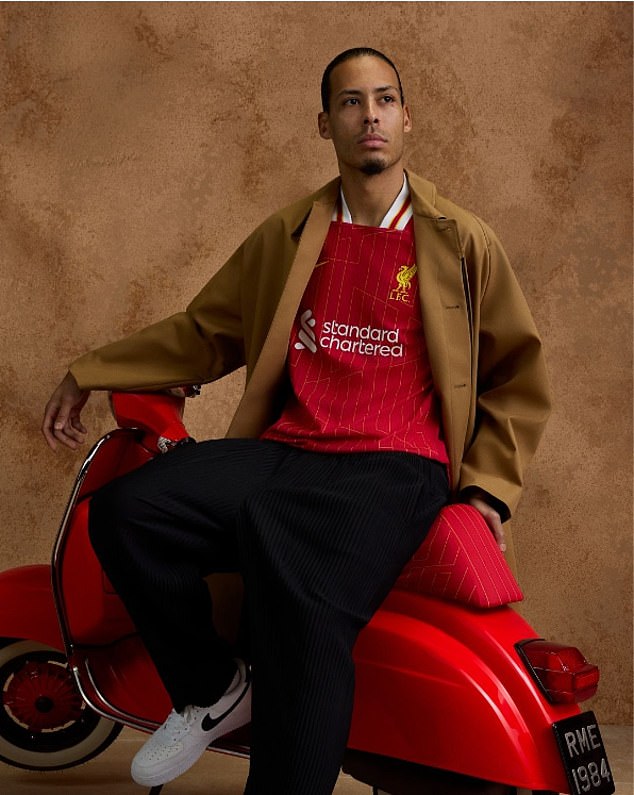 Liverpool have shown off their new kit for the 2024-25 campaign, with captain Virgil van Dijk leading the names modeling the shirt.