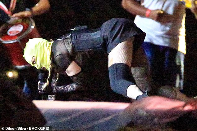 Madonna put on a very daring display while practicing her amazing performance.