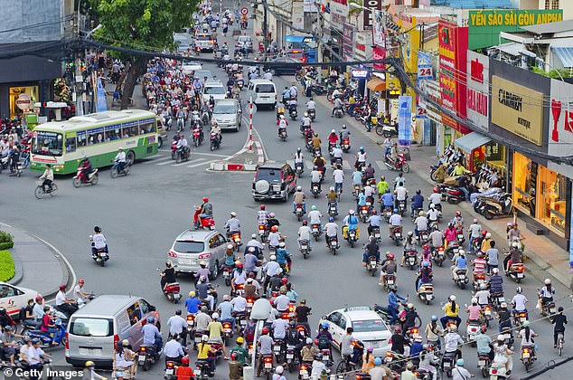 Vietnam's streets are notoriously chaotic, like this roundabout in the country shown above. Experts say excessive sleepiness increases risk of accidents