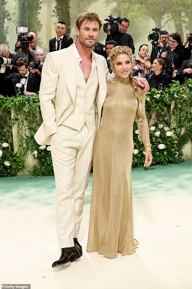 Chris Hemsworth, 40, (left) and his wife Elsa Pataky, 47, (right), almost had an awkward encounter with her ex-lover, Adrien Brody, at the 2024 Met Gala in New York City on Monday night. evening.