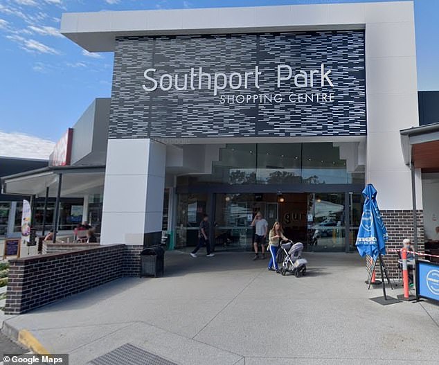 The young models had been waiting for taxis outside Southport Park shopping center (pictured) on Friday night when the alleged incident occurred.