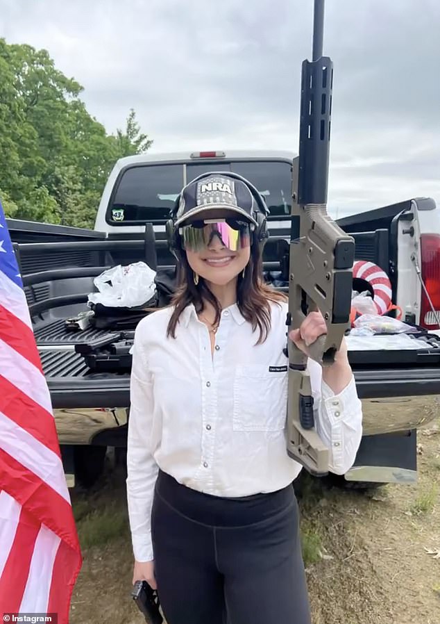 Gomez is a prominent gun rights advocate and frequently posts photographs of herself holding and shooting firearms.