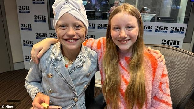 11-year-old Tirion's siblings shared the incredible moment they found out she was free of stage four ovarian cancer. Tirion (left) is pictured with his best friend Chloe.