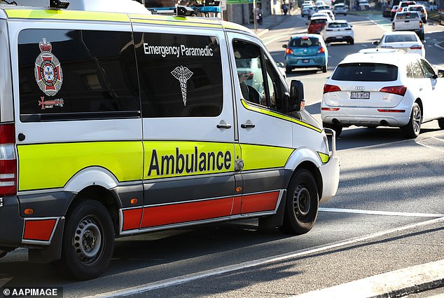 Nine passengers traveling in the two vehicles suffered minor injuries as a result of the collision (file image of an ambulance pictured).