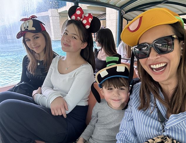 Myleene took her daughters Ava and Hero (pictured right) to their old school in Norfolk, where she now works as a volunteer coach.