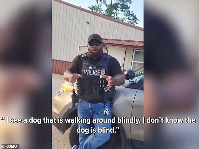 Sturgeon Police Officer Myron Woodson was seen in the footage explaining that he shot the disabled dog because of its behavior, and the city admitted that 