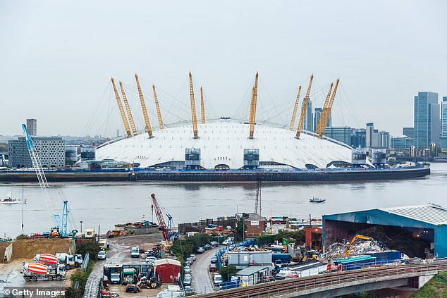 London's iconic O2 Arena (pictured) was previously known as the Millennium Dome until 2005 (file image)