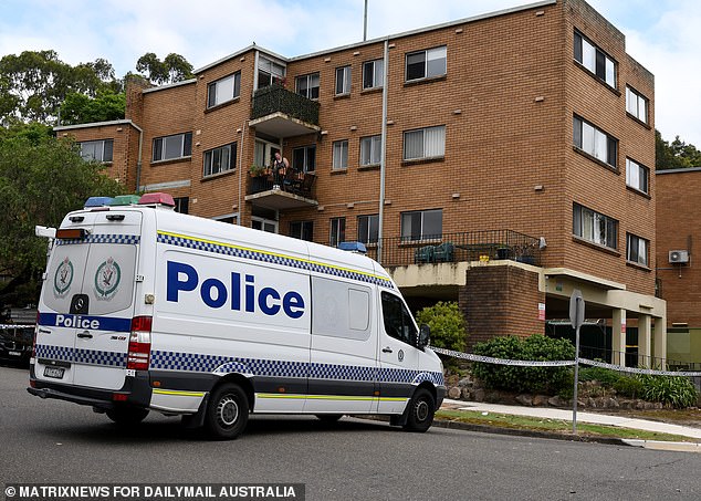 Pictured: The apartment block where Mrs Hayat was murdered by her husband.