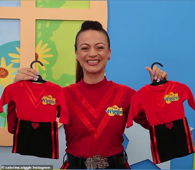 Caterina announced that she is pregnant with identical twin girls earlier this year and sweetly shared a photo of herself holding two baby-sized Red Wiggle uniforms to confirm the news.