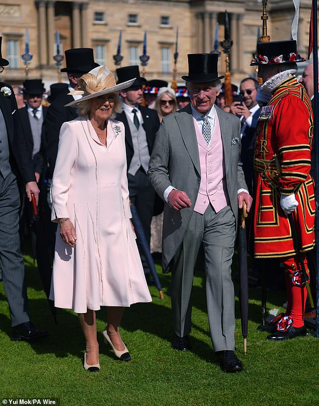 King Charles and Queen Camilla looked happy and relaxed for a day in the sun at The Sovereign's Creative Industries garden party at Buckingham Palace.