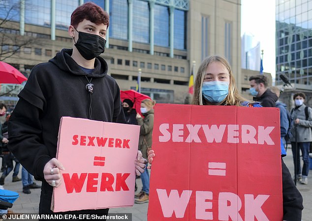 The new law, ratified on Friday, allows sex workers to sign employment contracts with pimps that give them access to rights they did not have before (File image)