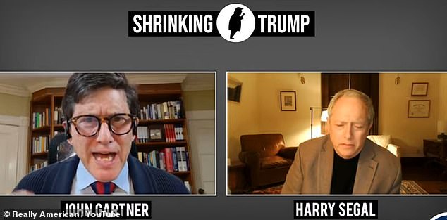 Psychologist Dr. John Gartner (pictured left) and Dr. Harry Segal (pictured right). They have spoken before about their concerns regarding Trump's cognitive abilities. The pair have started a podcast called 'Shrinking Trump' to, as they say, 'analyze the reasons for Donald Trump's rapid mental deterioration.'