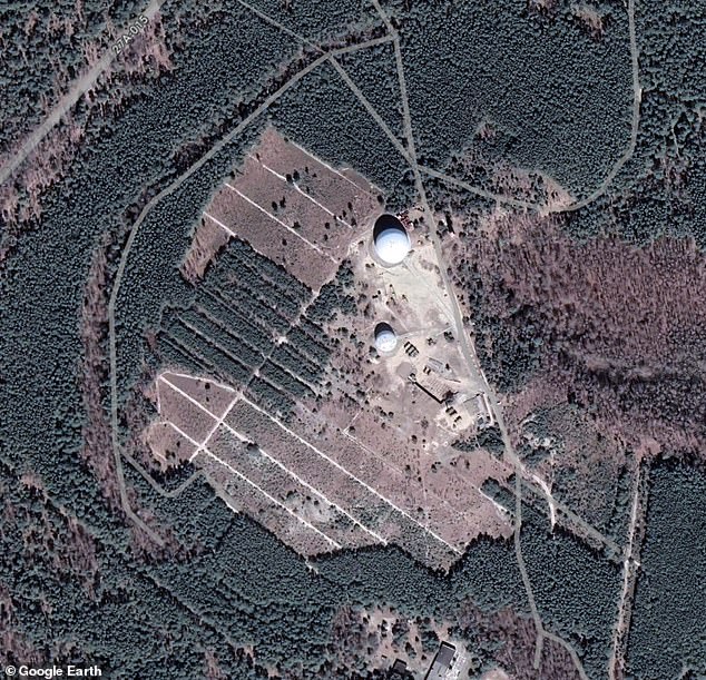 Russia is believed to be responsible for GPS jamming that has disrupted thousands of European flights (satellite image shows alleged jamming station in Kaliningrad