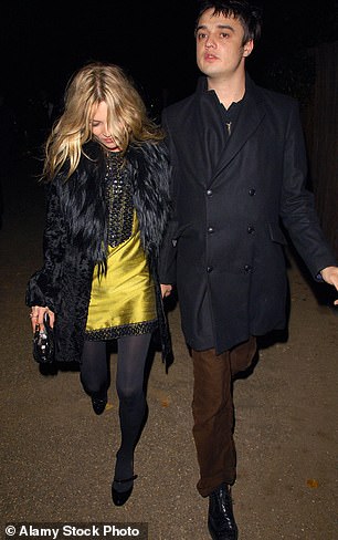 Kate previously enjoyed a long relationship with musician Pete Doherty (pictured together in 2006).