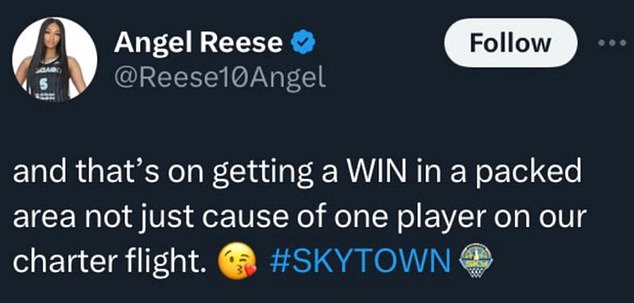 Reese appeared to take aim at his former college rival with this post before quickly deleting it.