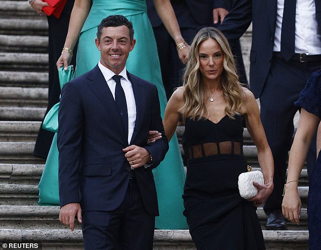 Last week, McIlroy, pictured with his now estranged wife Erica Stoll in September, announced he had filed for divorce after getting back together after seven years of marriage.