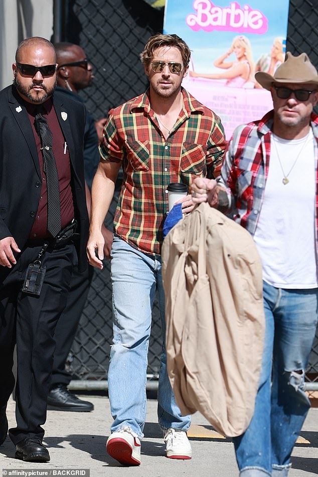 Ryan Gosling was a stylish guest when he arrived at a taping of Jimmy Kimmel Live in Hollywood on Wednesday.