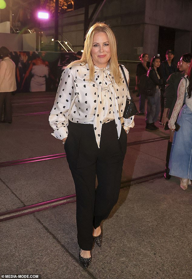 Armytage, who co-hosted alongside David 'Kochie' Koch in 2013 before leaving in 2021, looked dapper in black pants and a white printed shirt.