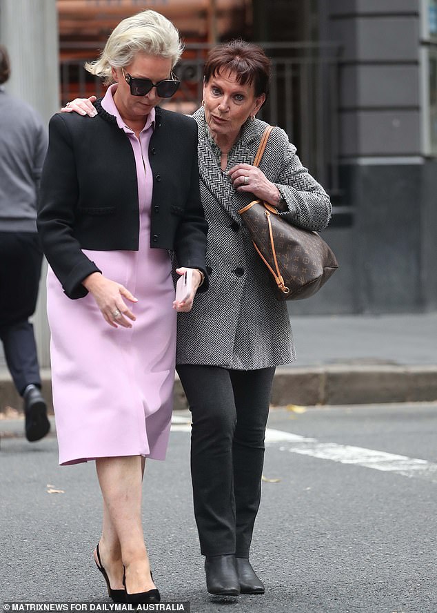 Shelley was seen in Sydney's financial district being comforted by her mother.