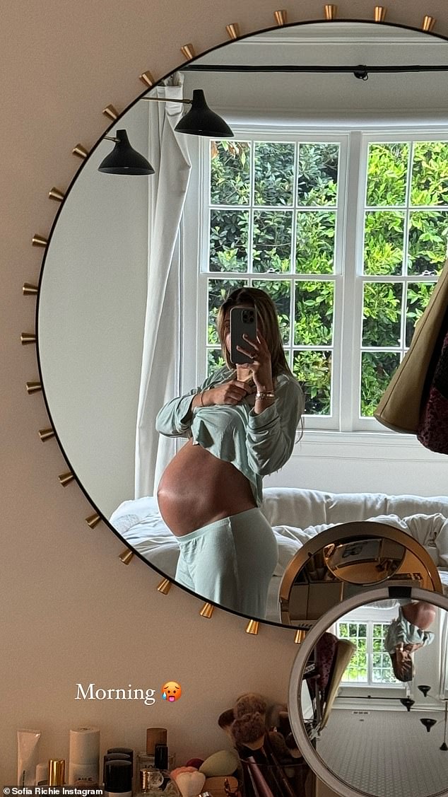 Sofia Richie showed off her baby bump when she took to Instagram on Wednesday