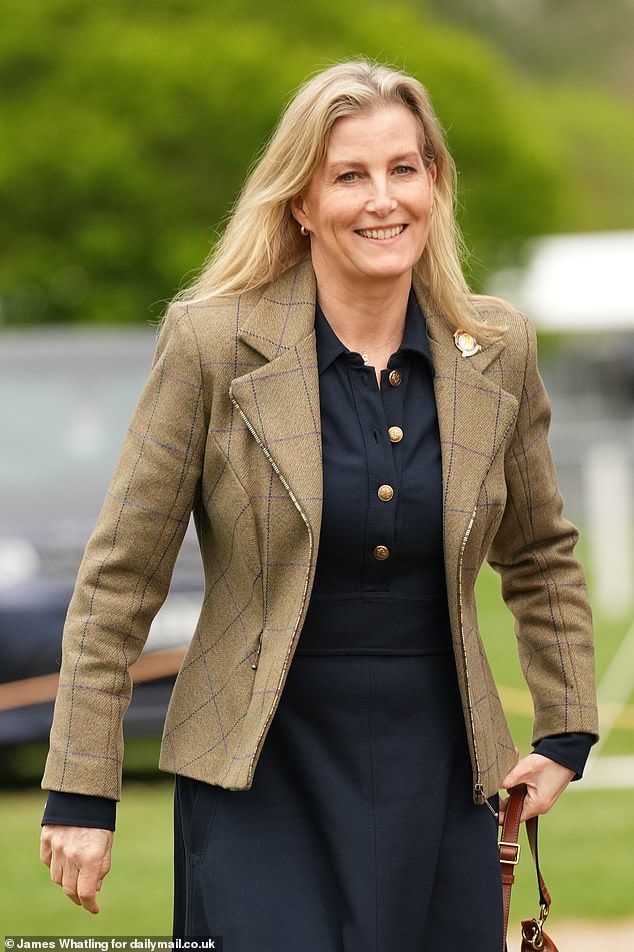 The Duchess of Edinburgh wore an elegant ensemble while attending the first day of the Royal Windsor Horse Show on Wednesday.