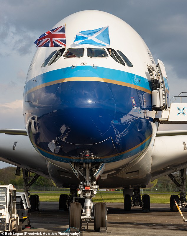 Global Airlines' A380 (above) landed at Glasgow Prestwick Airport this week, a milestone for the new airline.  And it was the first visit of a superjumbo to the airport.